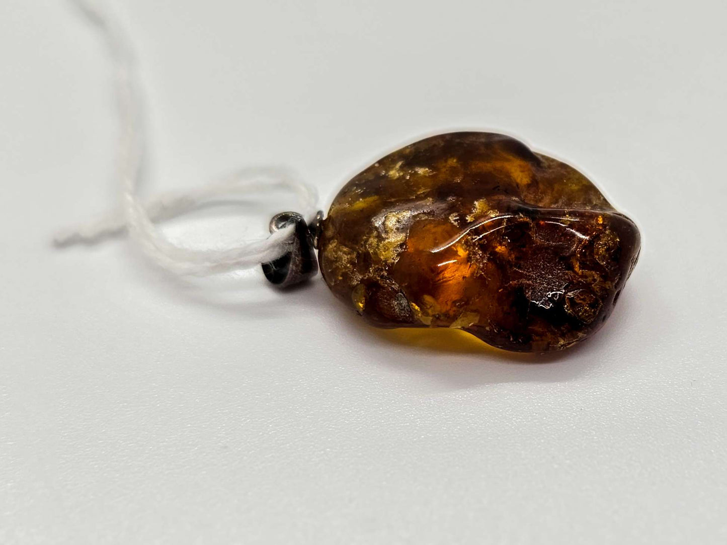 Multi Color Freeform Dominican Amber Pendant D