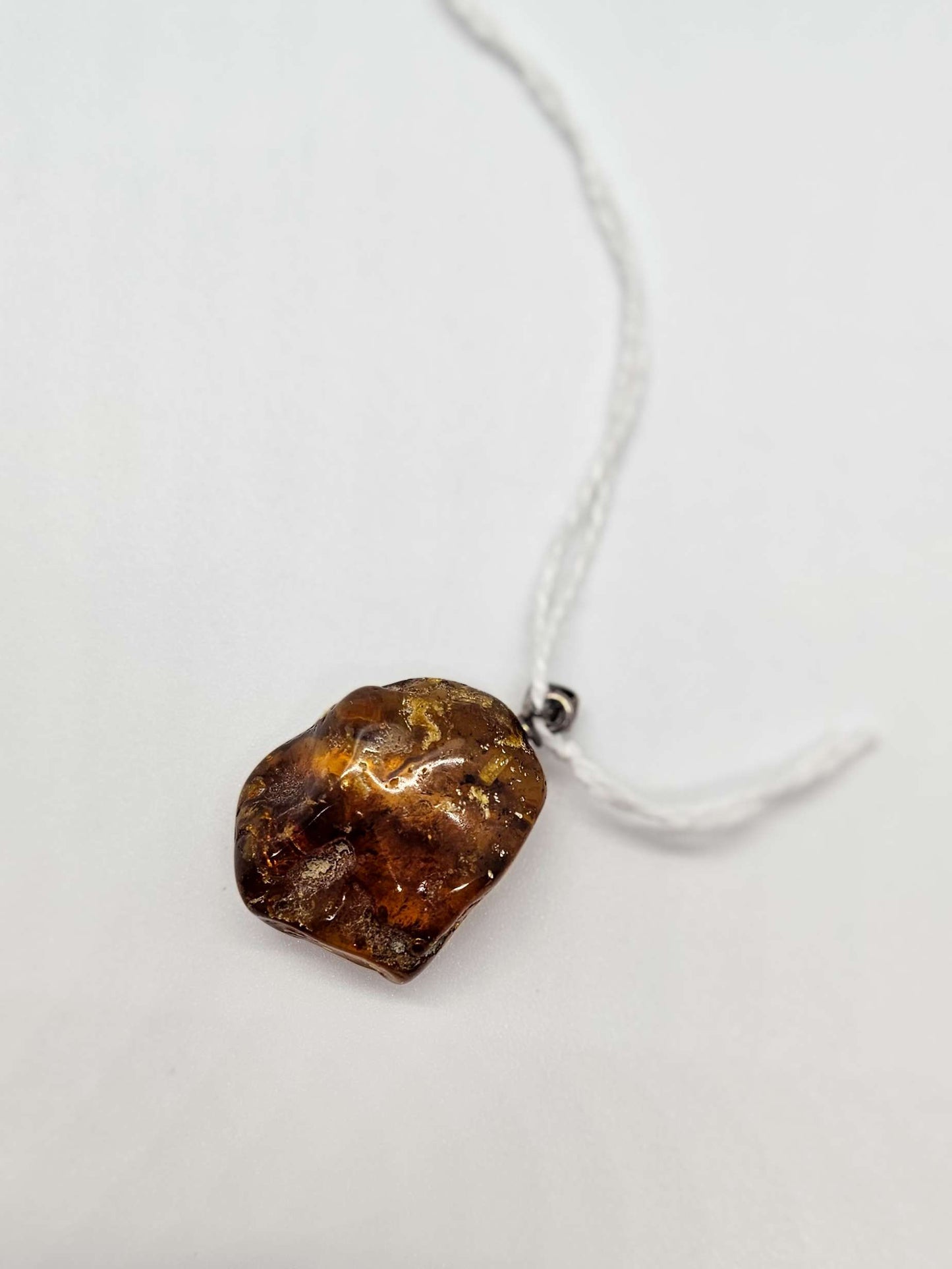 Multi Color Freeform Dominican Amber Pendant D