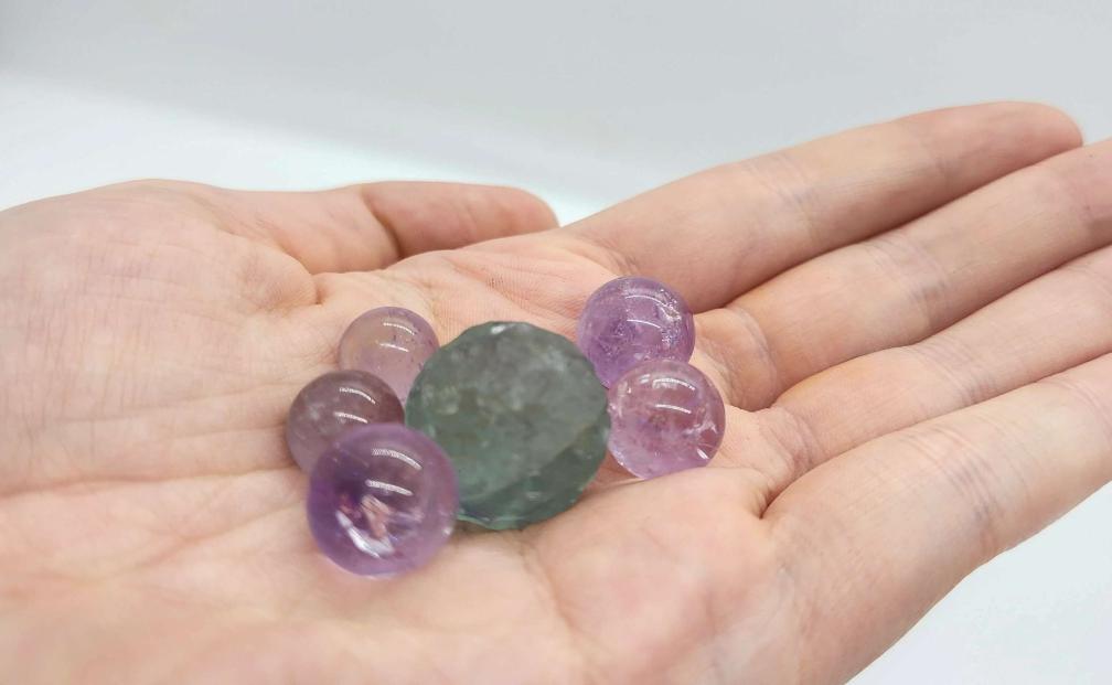 Moon and Spheres Amethyst and Fluorite Bundle