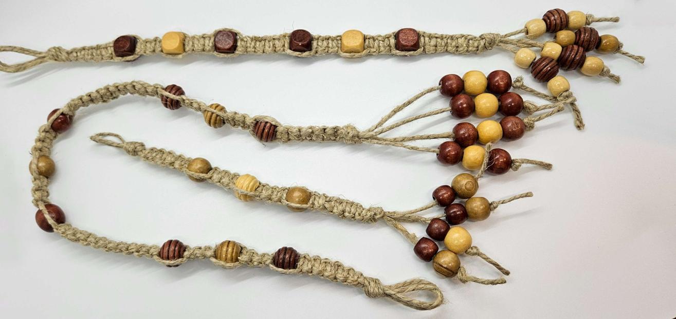 Hemp Lanyards with Wooden Beads (Multiple Lengths)